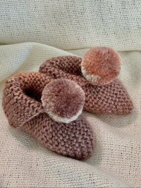 Baby Booties 0-3 months, Baby Shoes with Pompons, Newborn Socks Baby Sho…